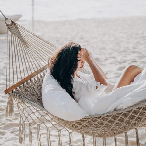 Cotton Rope Hammock with Tree Straps Kit